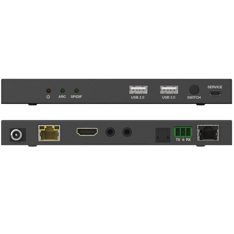 Комплект HDMI-удлинителя 4K UHD HDR с ARC, RS-232, IR, USB KVM