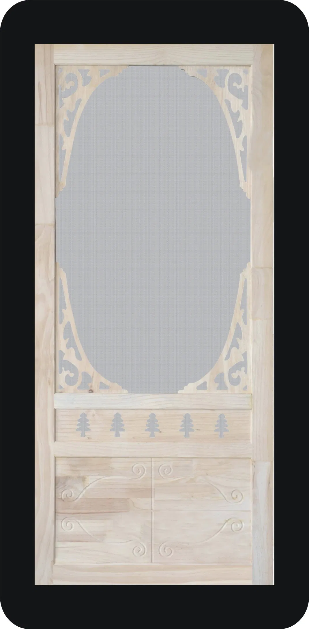 Screen Door Mosquito Net Finger Cedar Hinged Screen Door Wooden Screen Door