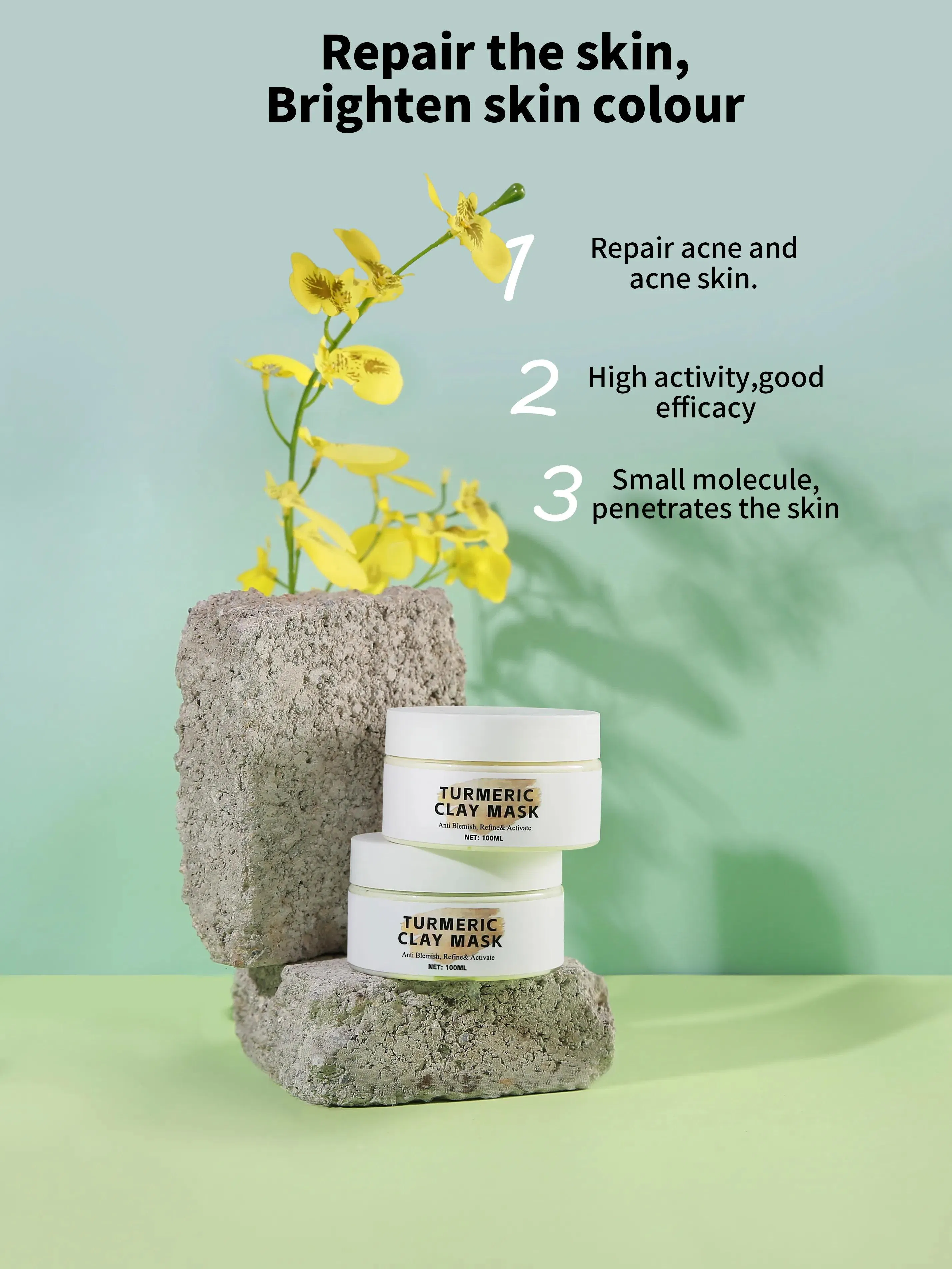 Private Label Natural Organic Mud Mask Deep Pore Cleansing Blackhead Remover Cosmetics Masks Face Skin Care