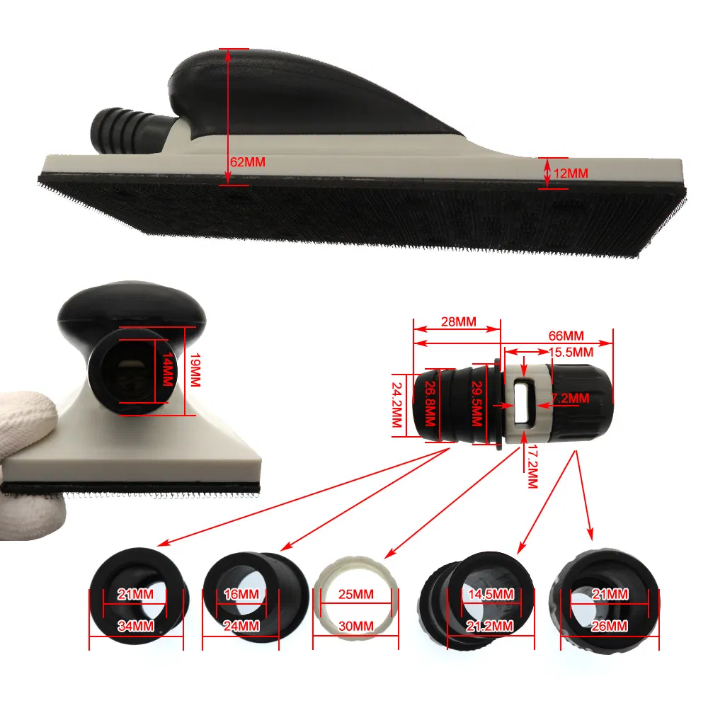 200X70mm Multi Hole Hook and Loop Dust-Free Vacuum Hand Sanding Block