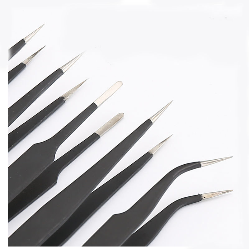 Premium Black Precision Tweezers Kit for Eyebrow and Lash Beauty
