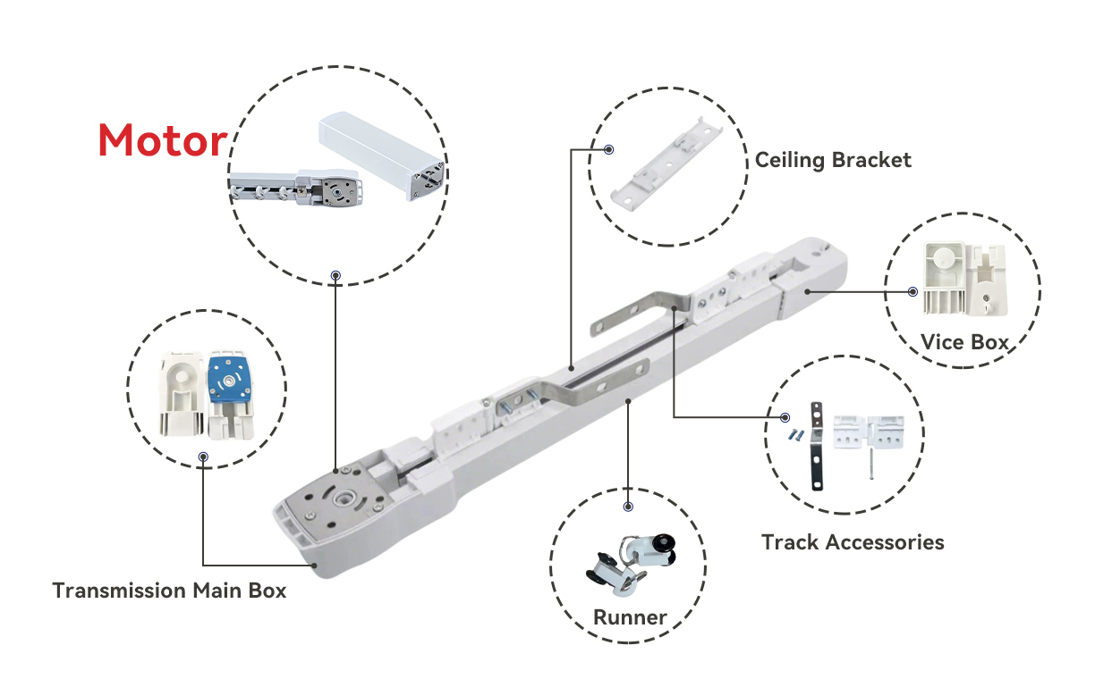 Hot Sale Smart Curtain Rod Motor with Adjustable Track System Wholesale for Office Spaces