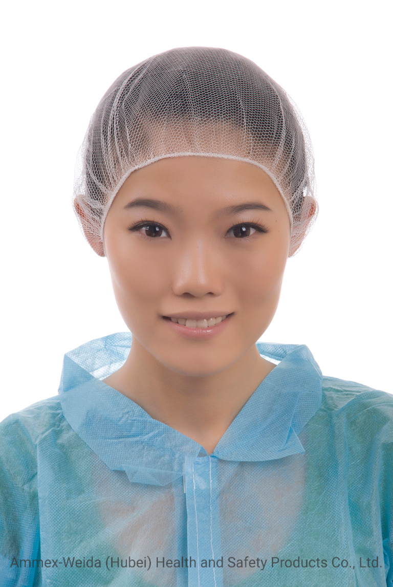 Comfortable Ventilate Disposable Use Nylon Hairnet with Single Elastic Rubber for Gathering Hair to Keep Sanitary