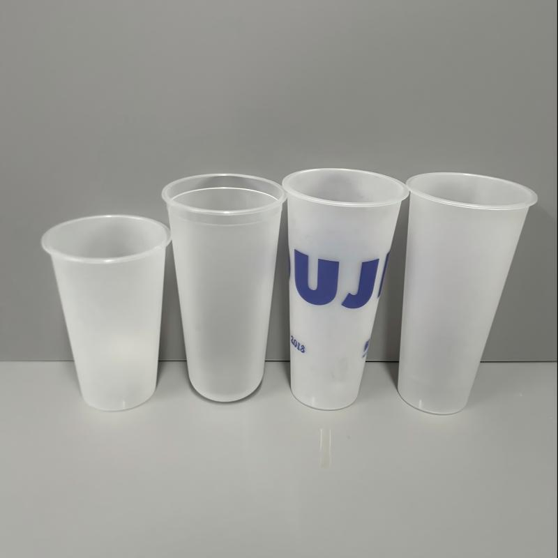 Factory Price Personalized Logo PP Injection Disposable Transparent Juice Milk Tea Plastic Cups