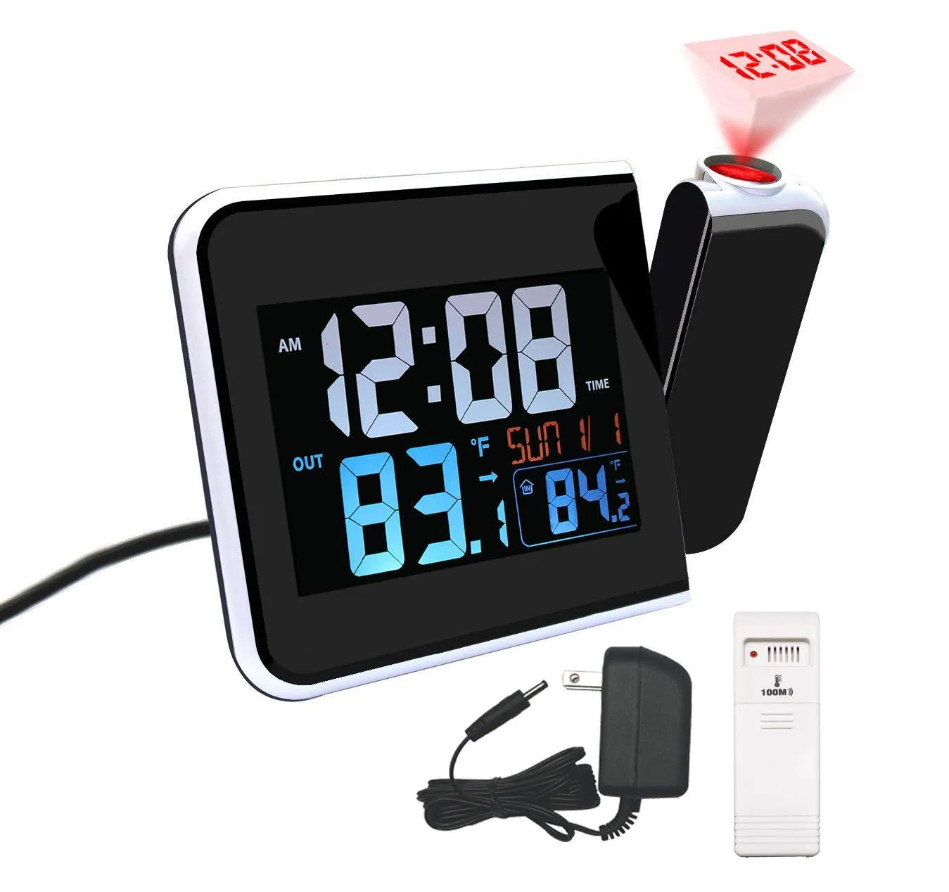 Atomic Desktop Clock with Time Projection and Indoor Outdoor Temperature