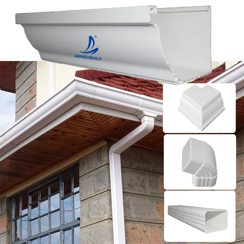 5.2 Inch Square House Roofing Rainwater Drainage System Diverter Gutters