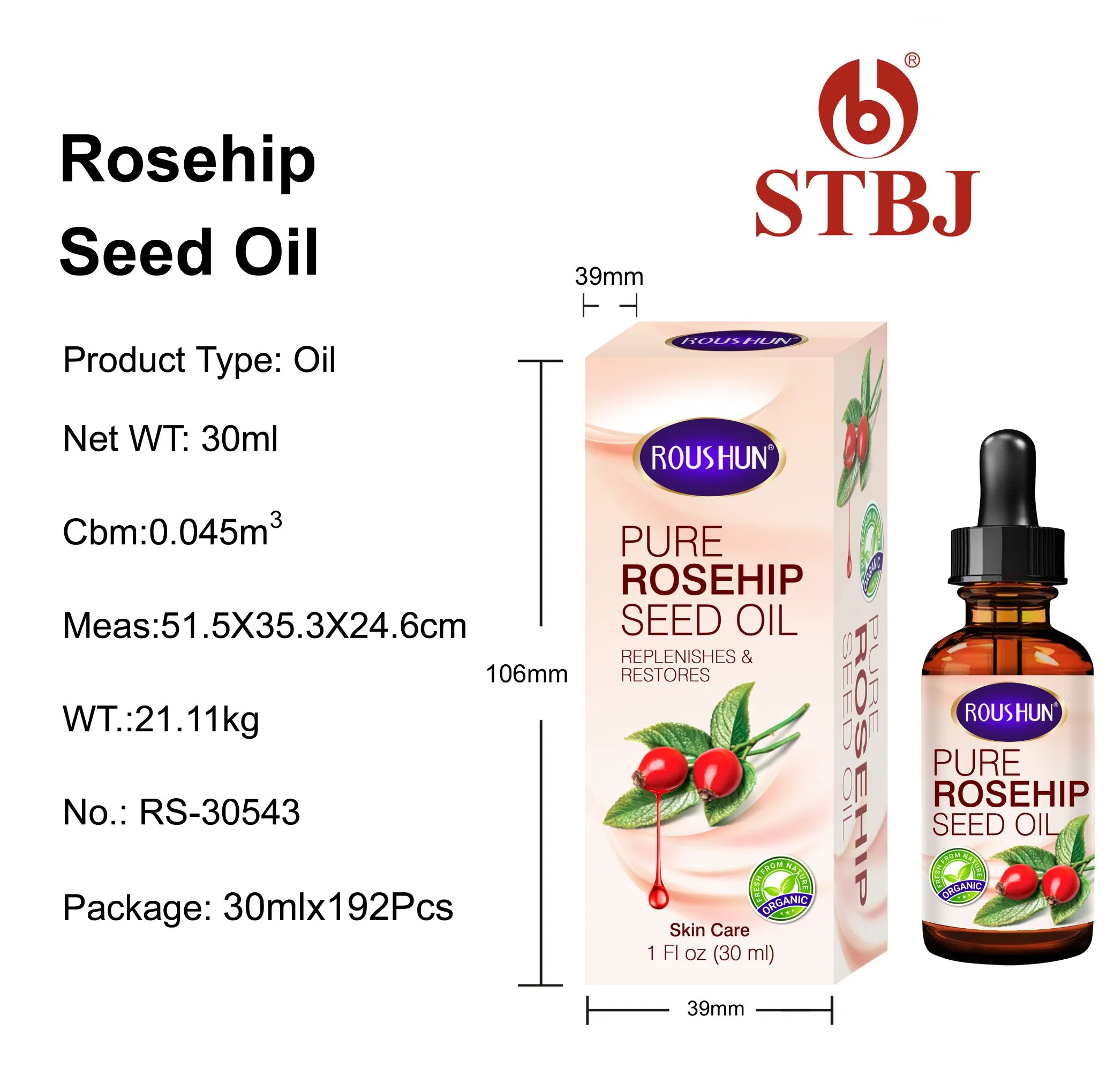 Roushun Anti Wrinkle Smoothing Whitening Massage Essential Rose Oil