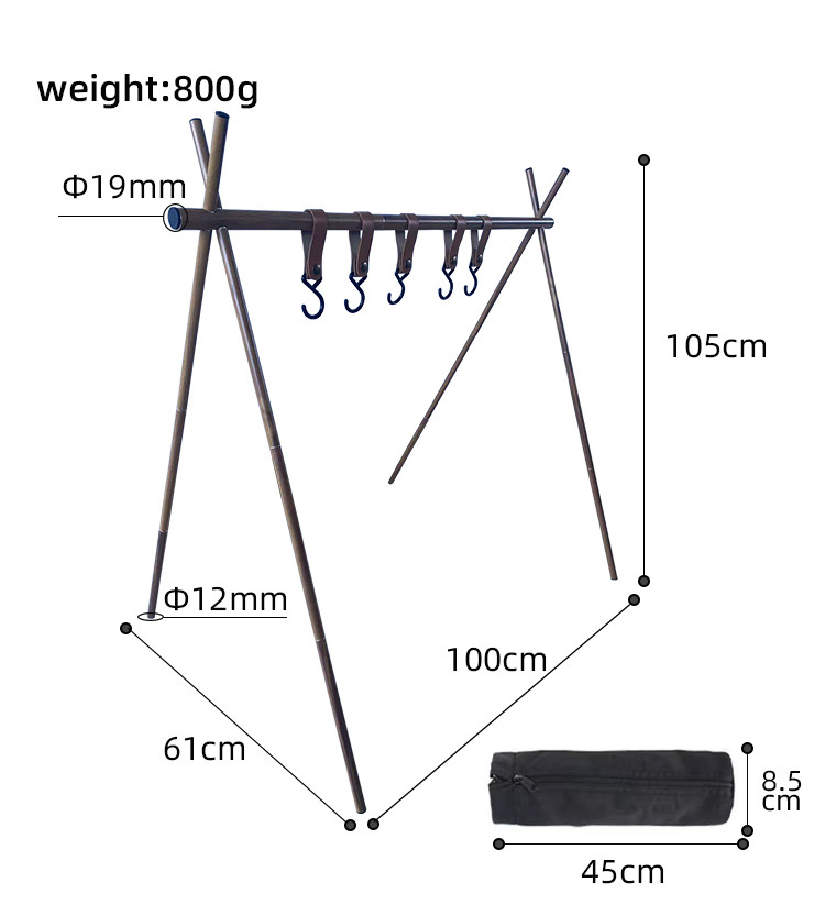 Customized Wood Grain Outdoor Portable Camping Storage Rack Folding Camping Rack
