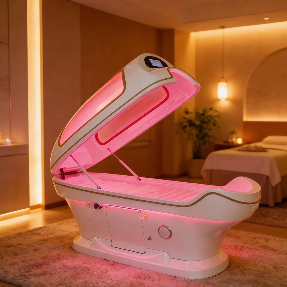 LED Light Therapy 8L Steamer Wet Steam Sauna Capsule Acrylic Wellness Pod