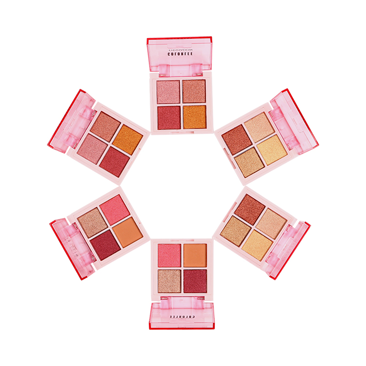 Hot Sale 4 Colors Eye Shadow Super Pigmented Eyeshadow Palette Private Label Custom DIY Eyeshadow Palette