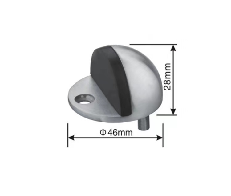 High Quality Shower Frameless Sliding Tempered Glass Door Solid Stainless Steel Material Rubber Resistance Door Stopper China OEM Factory