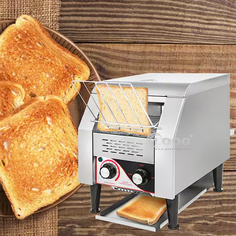 High Efficiency Restaurant Kitchen Equipment Stainless Steel Bread Hamburger Heater Conveyor Toaster Commercial Toaster Oven for Toast Bun, Bagel, Bread