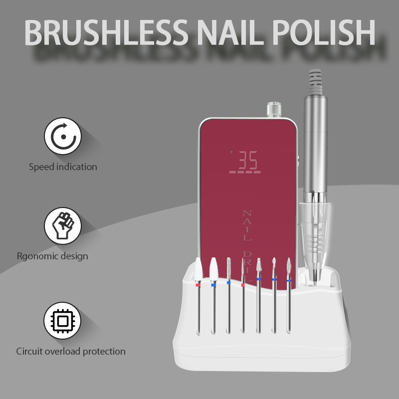 Professional Portable Brushless Motor 35000rpm Nail Drill Machine for Salon Home DIY