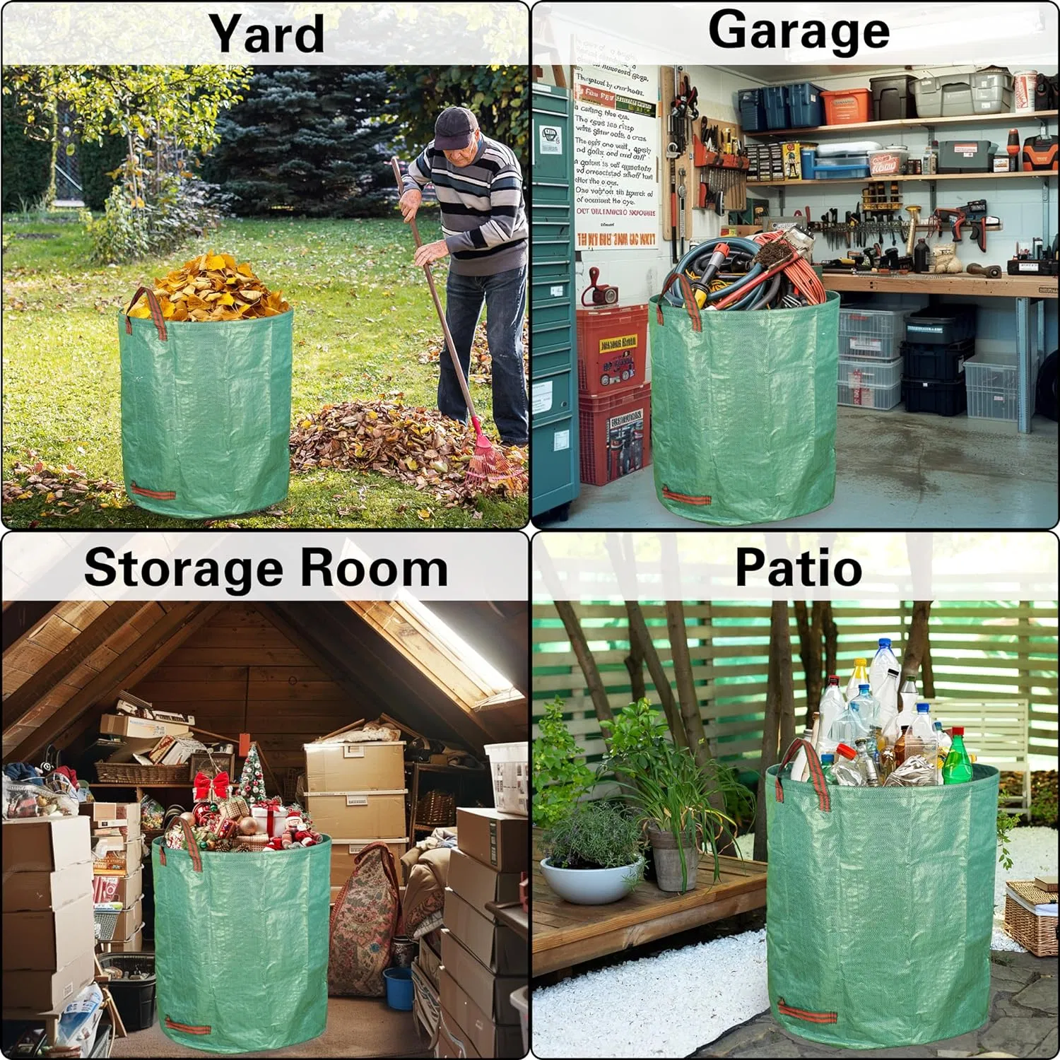 72 Gallon Lawn Garden Bag Reusable Yard Waste Bags