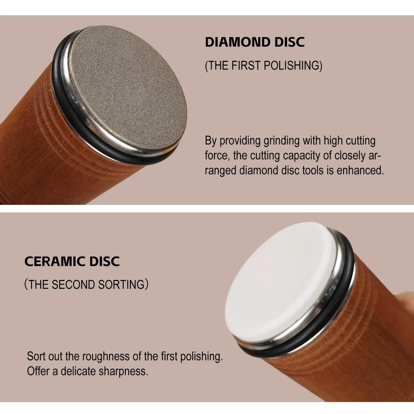 Ebony Rolling Sharpener Grinding Stones 2in1 Portable Sharpening Cylinder