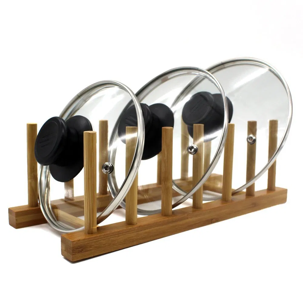 Bamboo Wooden Plate Racks Dish Stand Holder