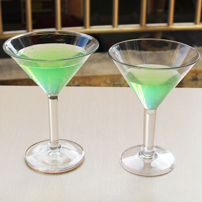 Hot Selling OEM 6oz Disposable PC Cocktail Glass Clear Plastic Martini Glass