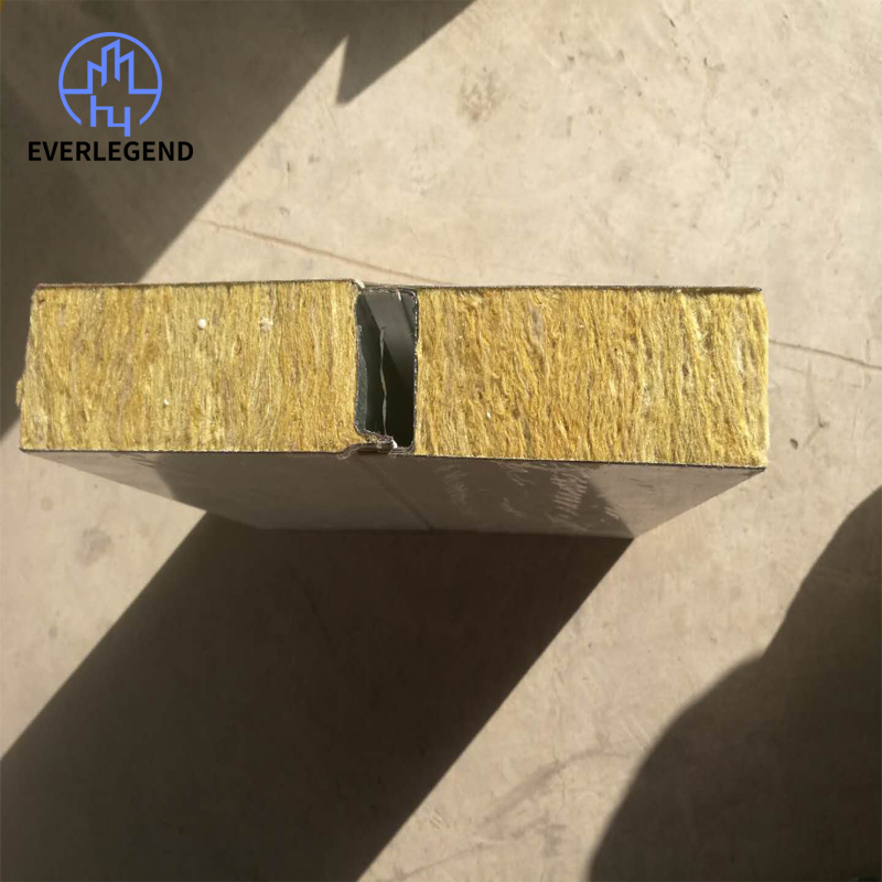 Rock Wool Sandwich Panel Wall and Roof Sheet Fireproof Heat Preservation Sound Insulation Board Clean Room Partition Wall