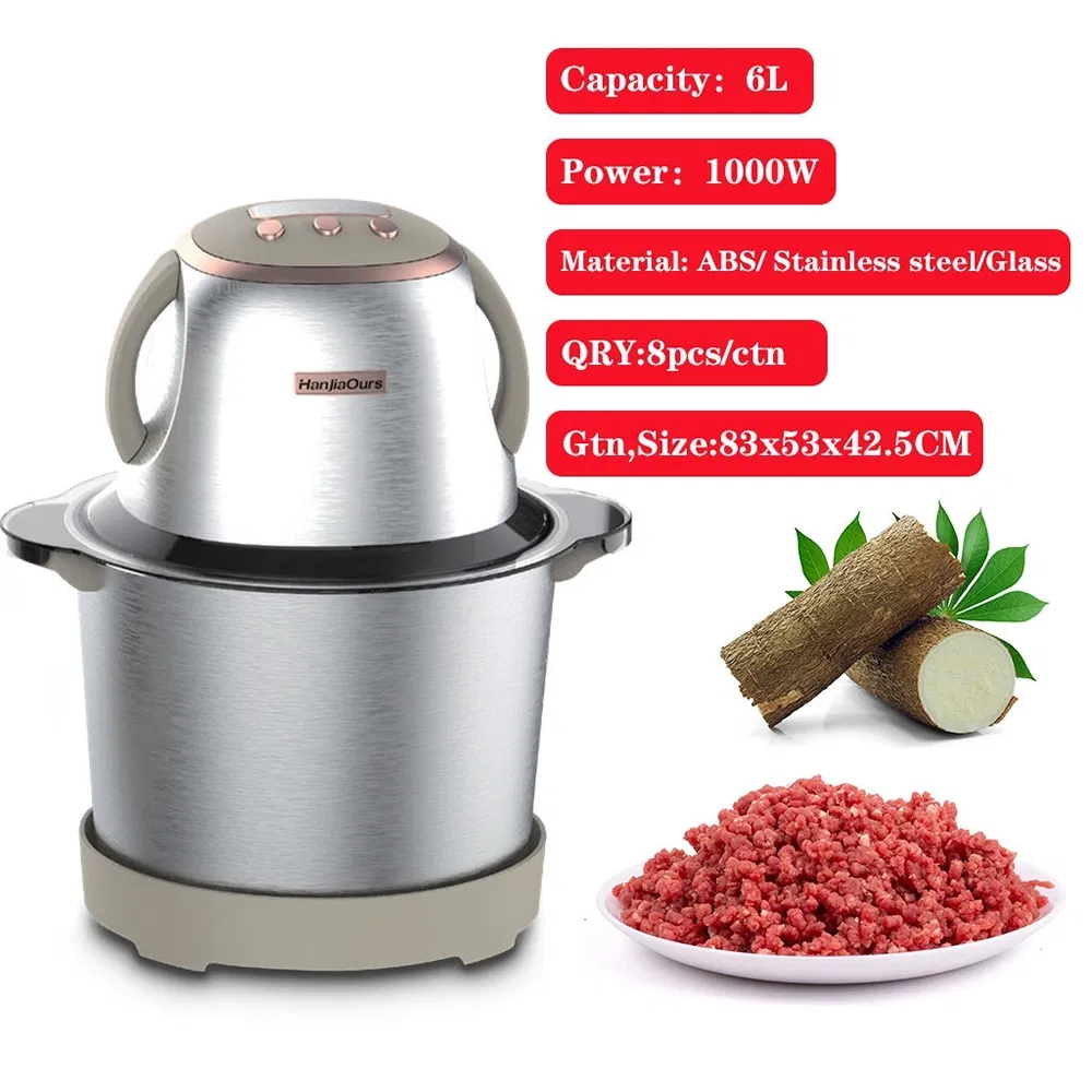 Electric 6L Metal Meat and Vegetable Grinder for Household and RV Kitchen