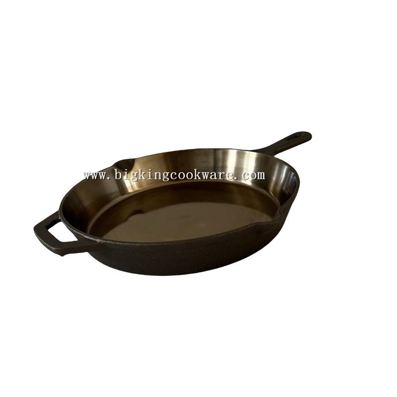 100% Vegetable Oil Pre-Seasoned Naturally Non-Stick Smooth Polished Cast Iron Skillet Frying Pan
