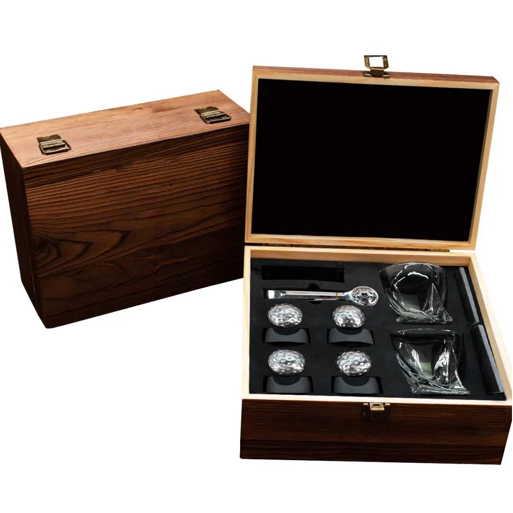 Набор для виски: витые бокалы и камни для охлаждения