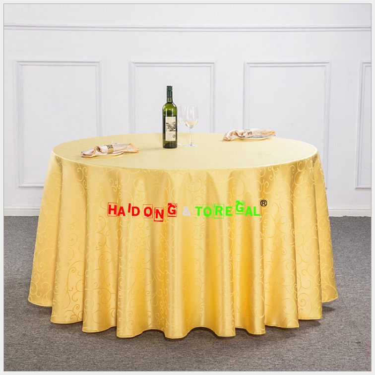 Golden Color Hook Flower Banquet Tablecloth Covers Sashes