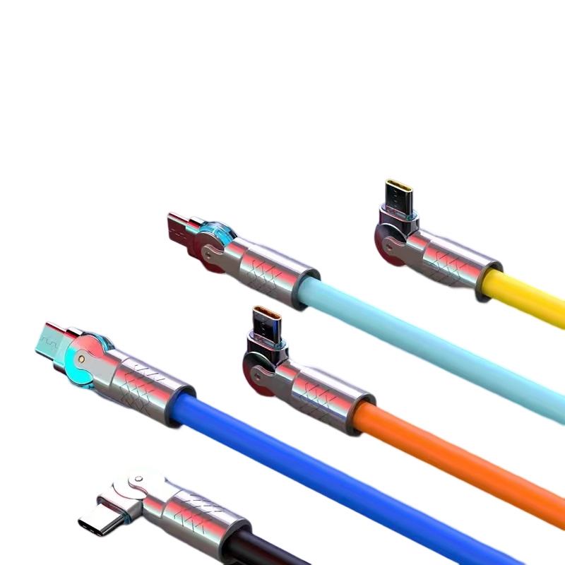 USB-C кабель с поворотным разъемом 180°, быстрая зарядка