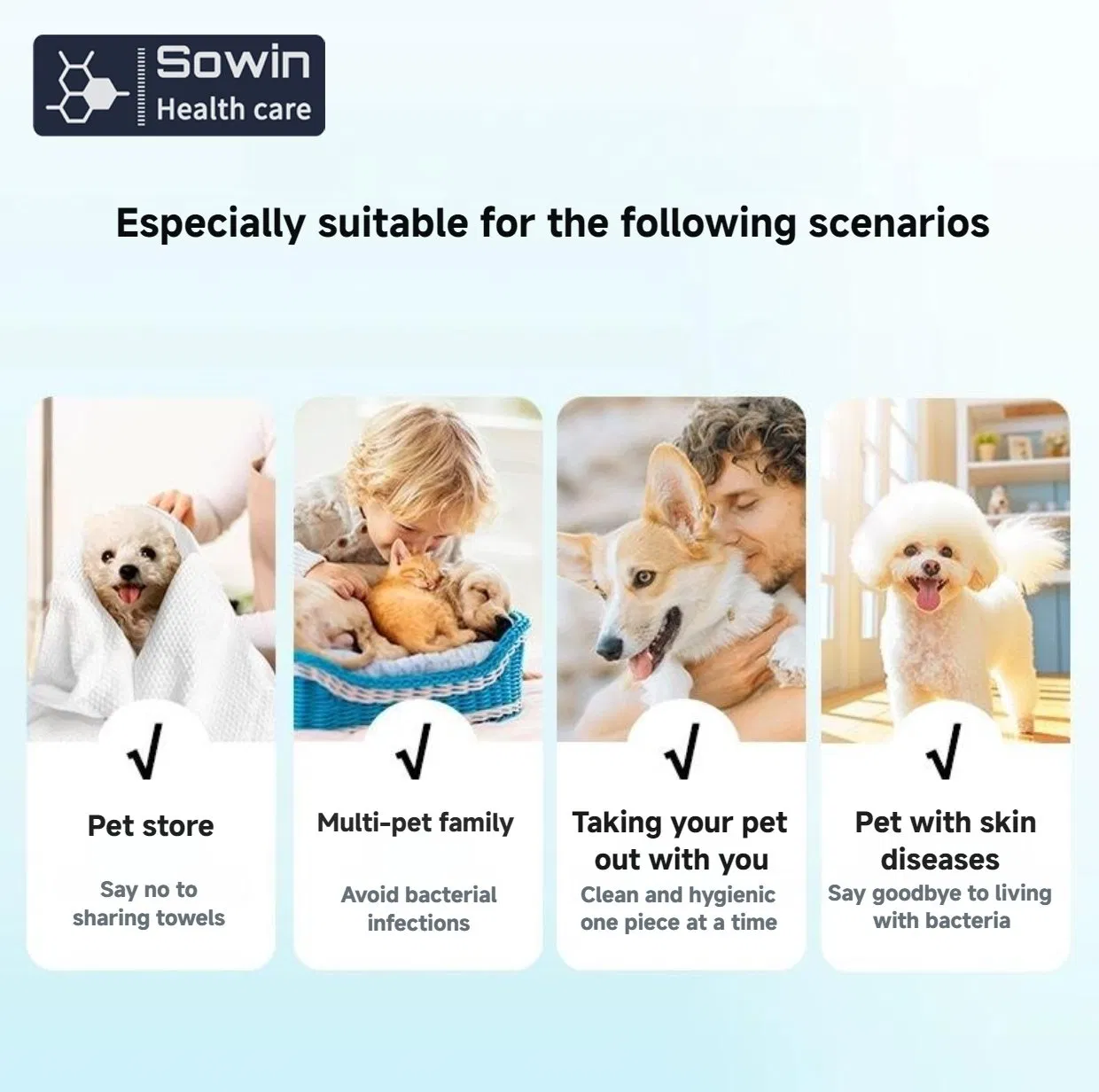 Miflame Portable Disposable Small Dog Towel Bath Towels for Pet
