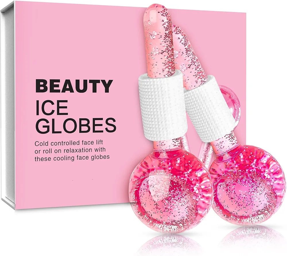 Beauty Face Massage Tool Facial Roller Ice Globes with Glitter