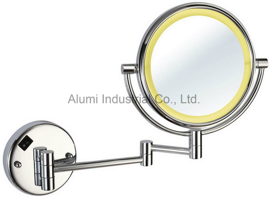 Hotel LED Light Single Sided Wall Mounted Magnifying Mirror