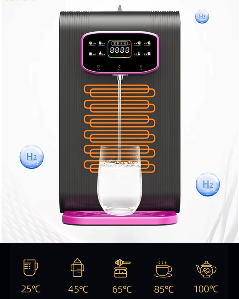 Manufacture Hydrogen-Rich Water Dispenser with Hot Water Filling Systems and Hydrogenation Injection Water