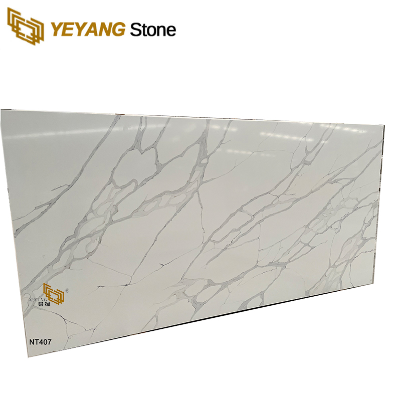 Yeyang Top Engineered Calacatta Quartz Slab for Prefab Worktop/Benchtop/Countertops Quartz Wholesale