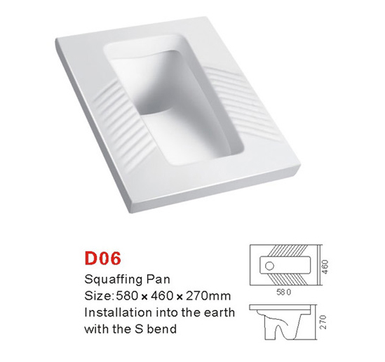 Squatting Pan Wc Bowl (D54) , Ceramic, Bathroom Product, Sanitary Ware