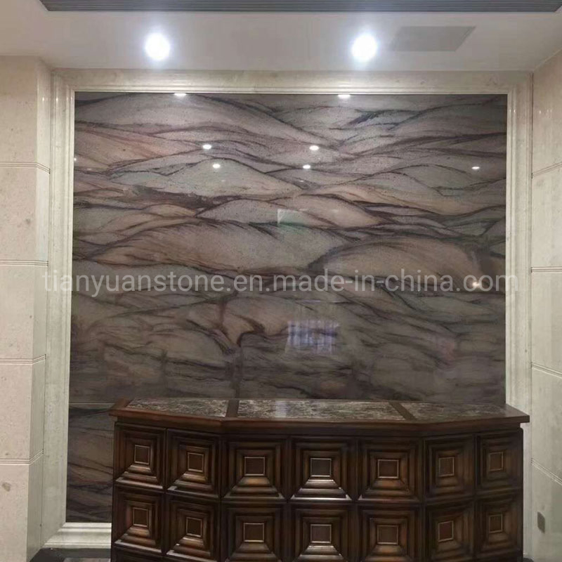 Multicolor Quartzite Natural Stone Silk Road Granite Tiles Wall Feature