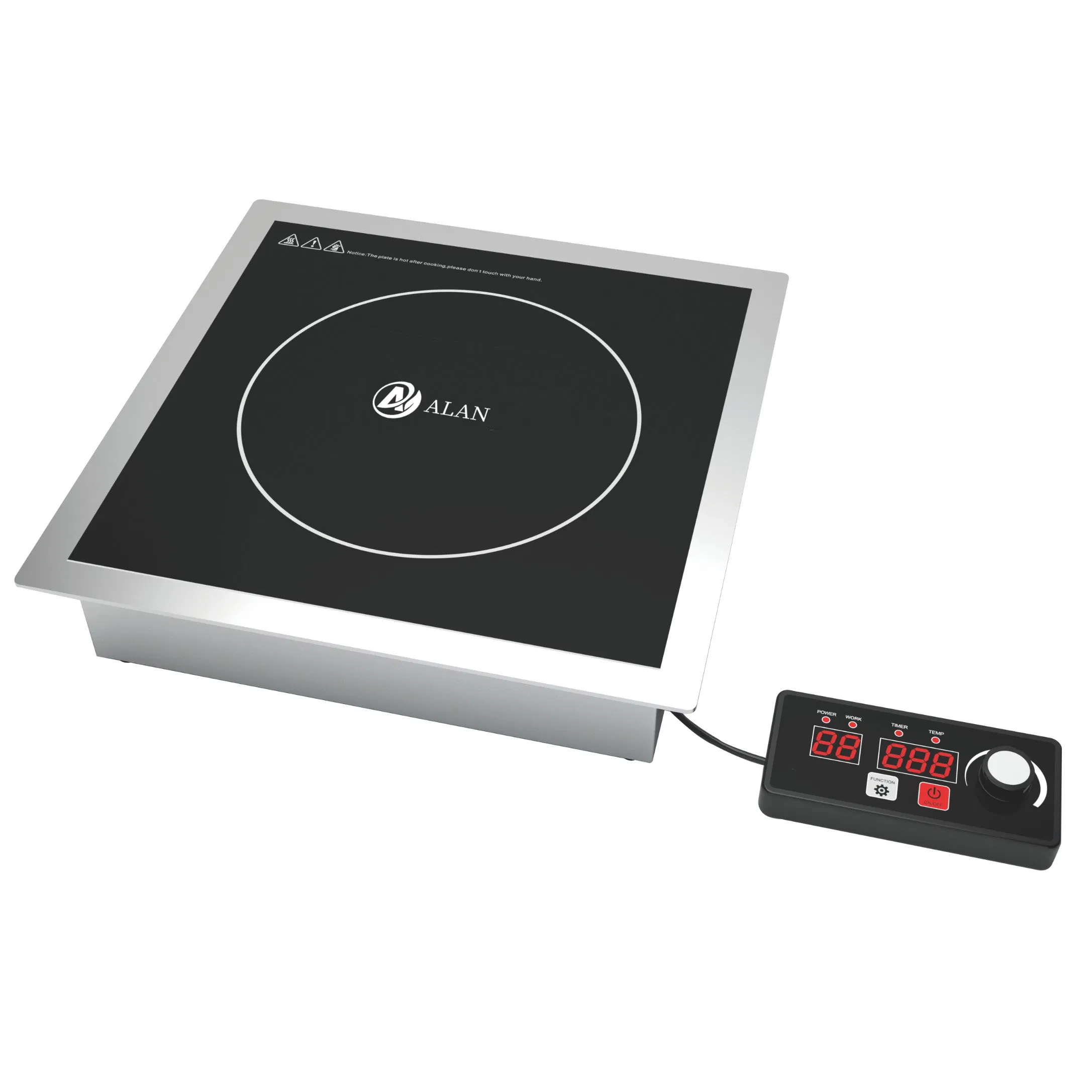 120V ETL /220V CE Hotel and Restaurant Use 1800W 3500W Steel Commercial Induction Cooker with Low Wattage Continuous Working Function