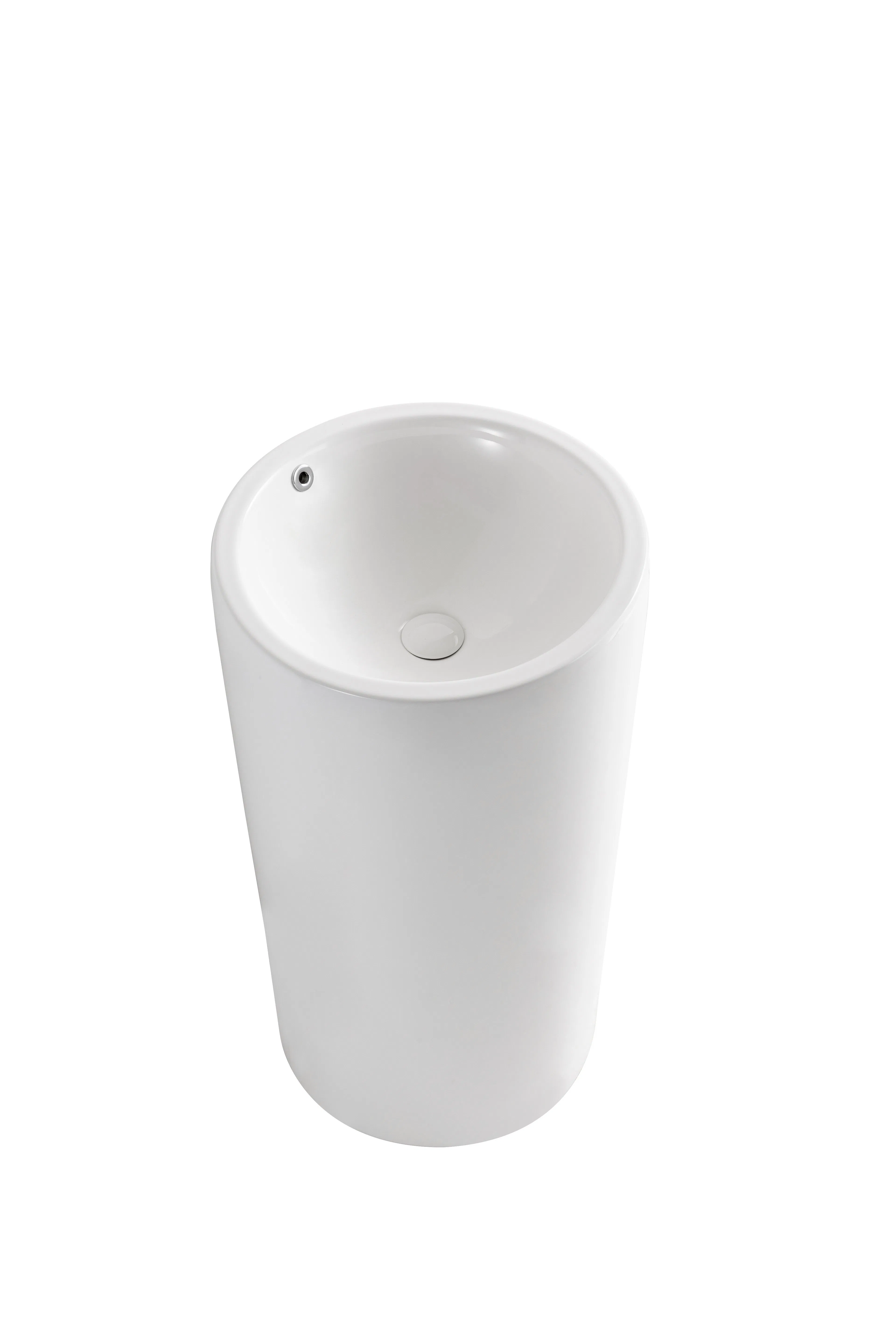 Custom Round Big Pedestal Sink Ceramic Modern Bathroom Pedestal Wash Basin Lavabo Basin One Piece Sink Big Size Basin Glossy White