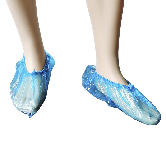 Disposable PE Shoe Cover Plastic Blue Cleanroom Medical Shoe Cover