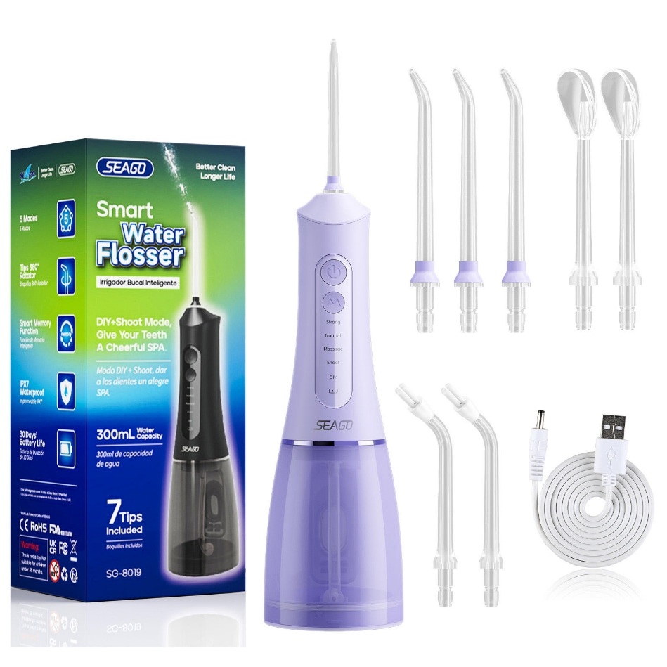 Rechargeable Ipx7 Big Detachable Tank High Psi Water Dental Care Flosser Irrigator