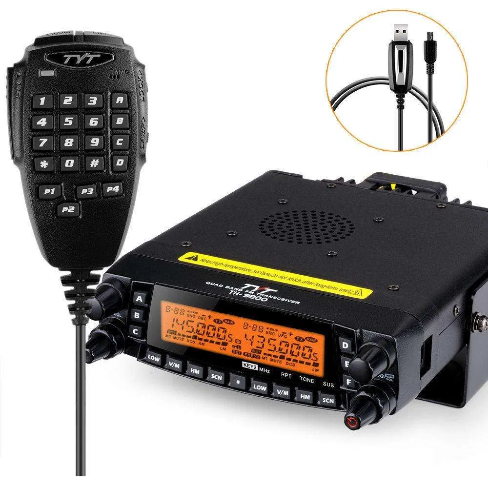 Tyt Th-9800 Long Range 50W Walkie Talkie Quad Band Cross-Band 50W Mobile Transceiver Vehicle Radio Amateur Base Station
