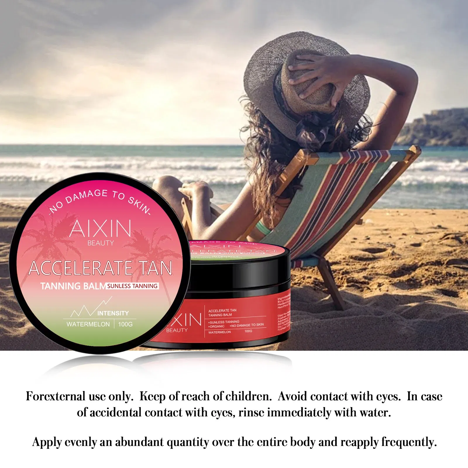 Beauty Skin Care Tanning Product Moisturizing Non-Drying Accelerator Tan Watermelon Tanning Lotion