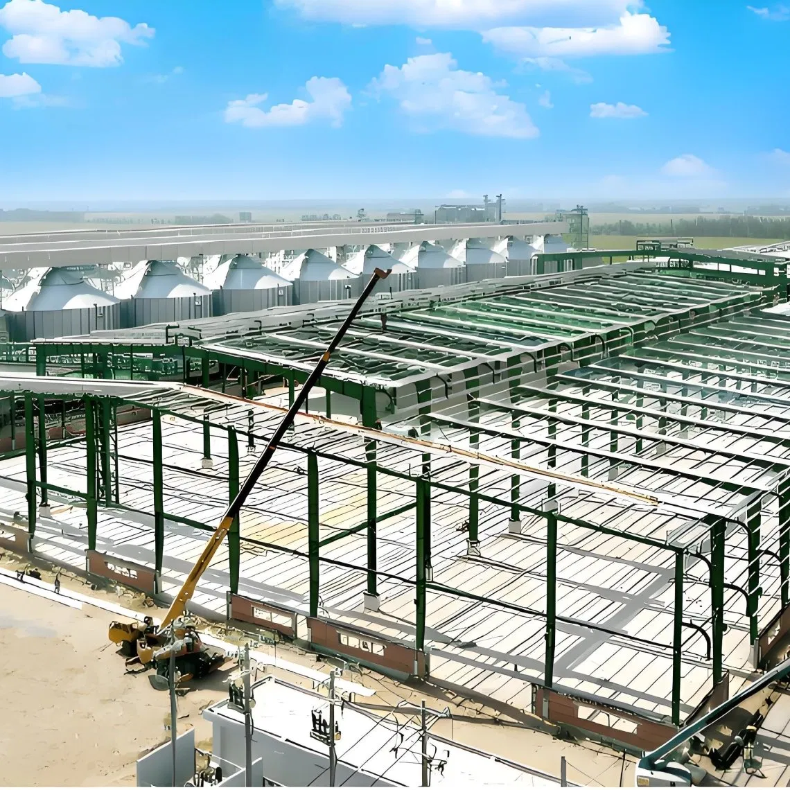 2high Strength Q355b Heavy Steel Warehouse Customizable Eaves Height 4-18m with Anti-Corrosion for Machinery/E-Commerce/Cold Chain Storage