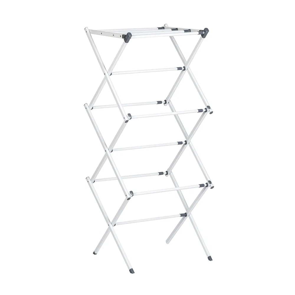 Multi-Layer Foldable Wheeled Clothes Rack Mobile Laundry Rack for Household