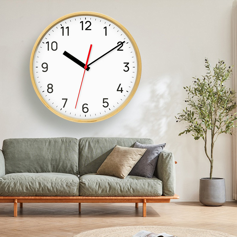 OEM Modern Simple Birch Wood Wall Clock for Home Decorative Gift