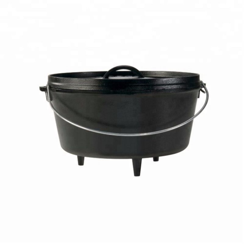 Чугунный кемпинговый котелок для барбекю с предварительной прокалкой