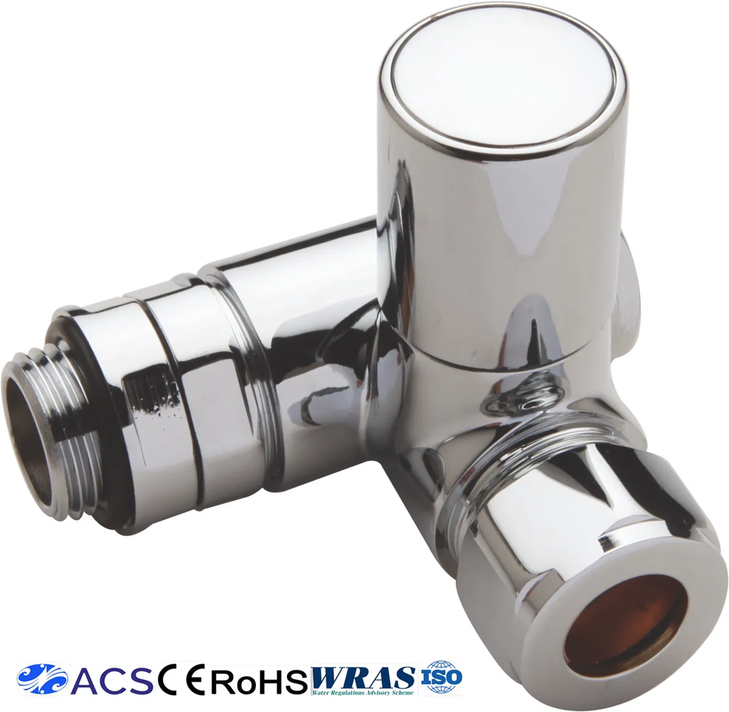1/2" X 15mm Axial Left Side Radiator Valve Chrome Plated