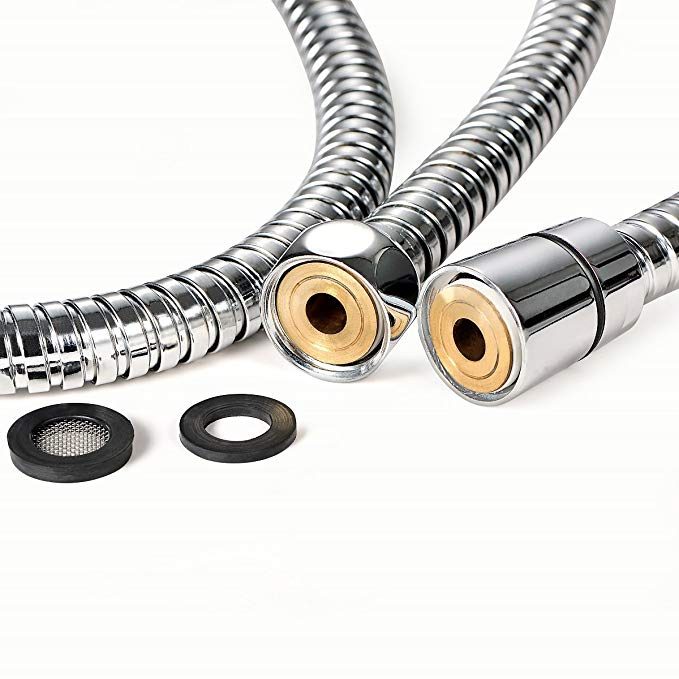 Sanitary Ware Fittings Showerhead Connected Flexible Stainless Steel Bathroom Bathtub Braided Reinforced Double Lock Chrome Plated Extensible Shower Head Hose