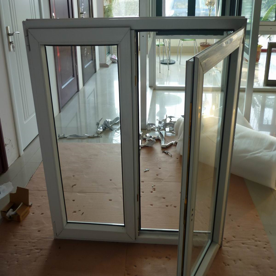 Double Panes Open Inward PVC UPVC Casement Window with Clear Glasses