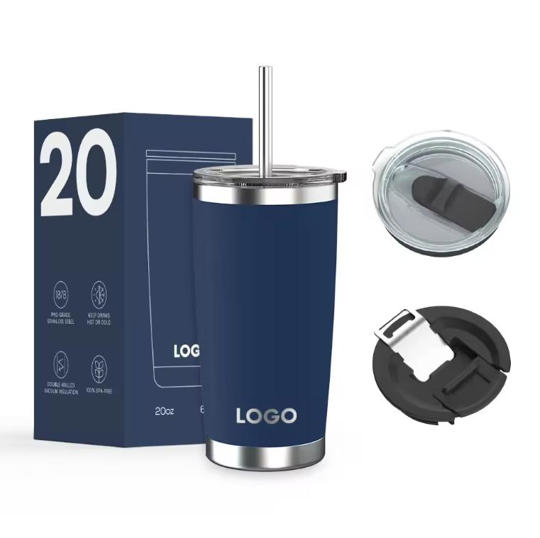 Powder Coated 20oz 30oz Travel Tumbler Double Walled Vacuum Coffee Mug