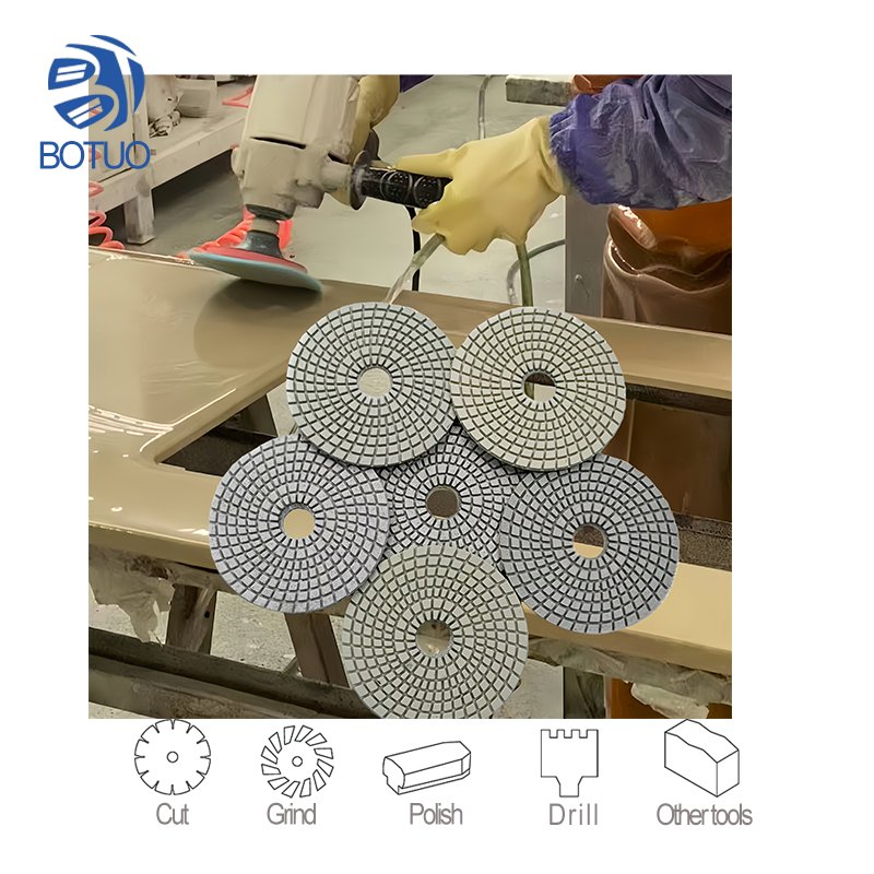 Diamond Dry Polishing Pad 3 Step Buff Wet Grinding Pad Stone Surface Polishing Pads