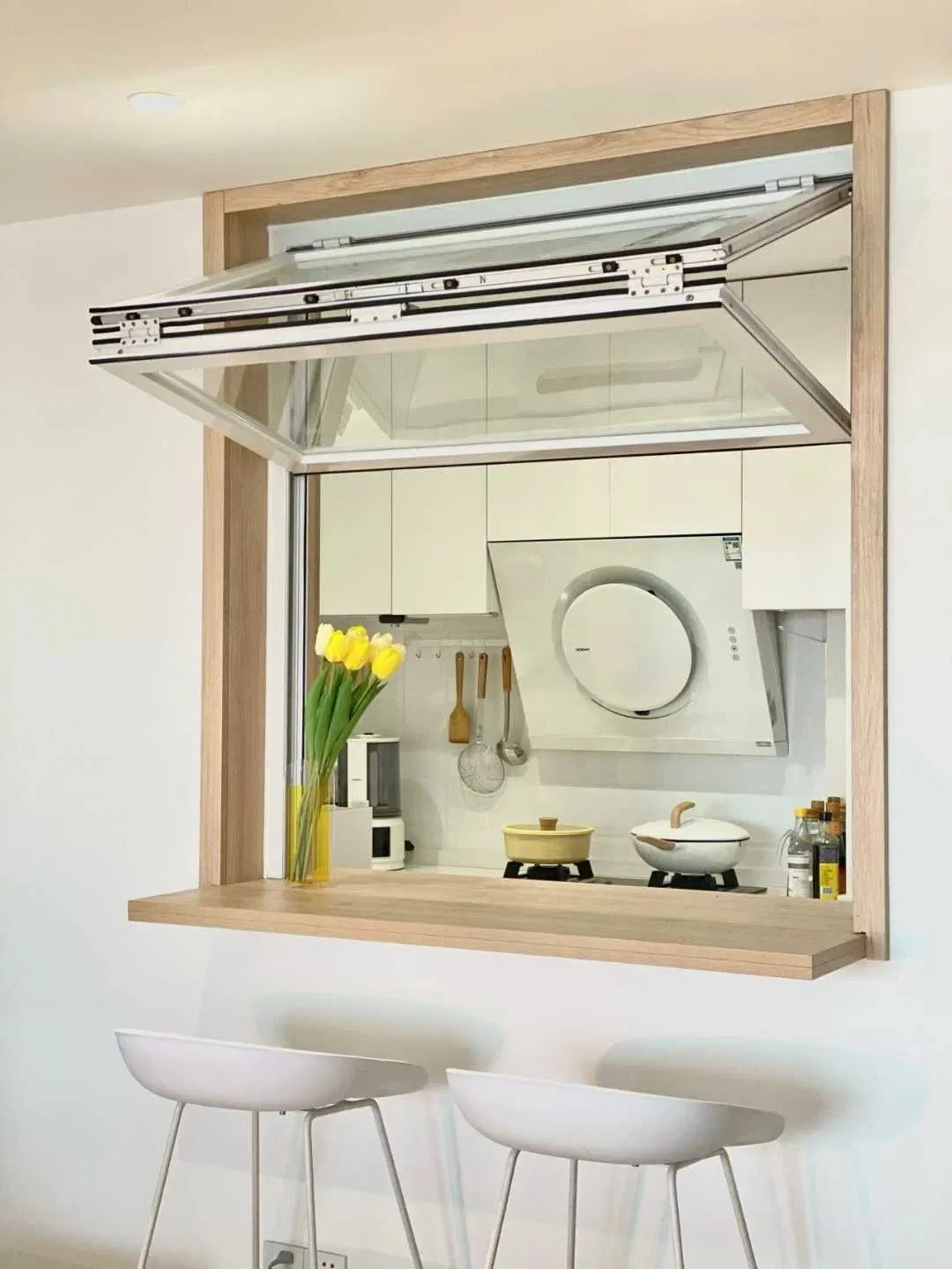 Factory Direct Aluminum Top-Bottom Folding Windows & Sliding Windows for Bubble Tea Shop, Coffee Shop & Restaurant